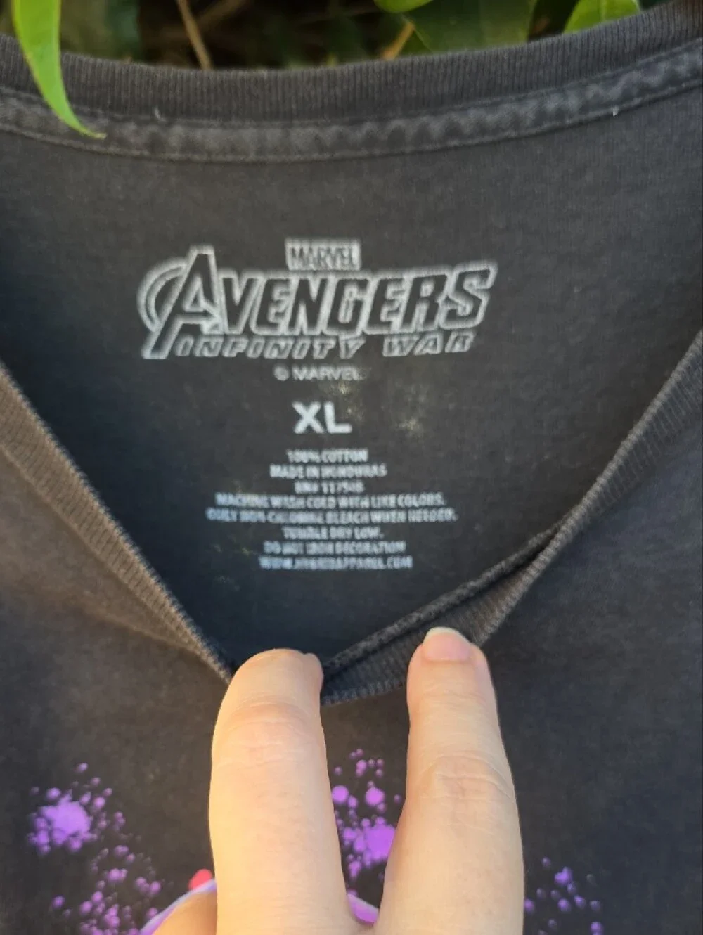 Marvel Avengers Graphic Tee - Black with Purple & Gold Accents